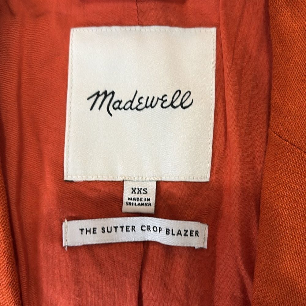 Madewell $148 Cropped Blazer 100% Linen NO903 - Picture 4 of 4